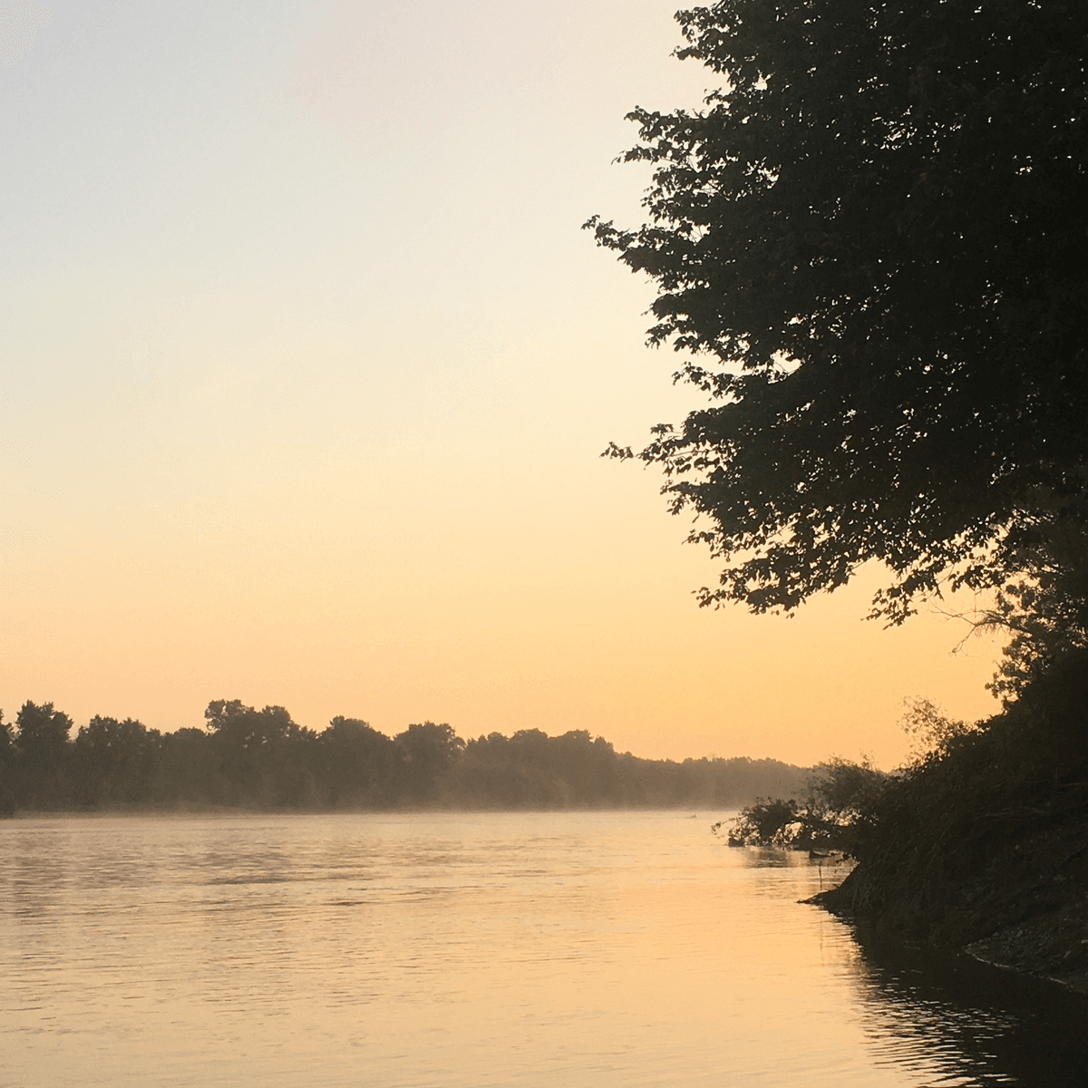 Photo de la Loire éclairée par le soleil qui se lève